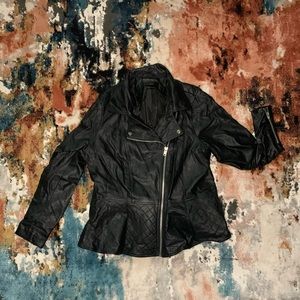 Moto peplum jacket